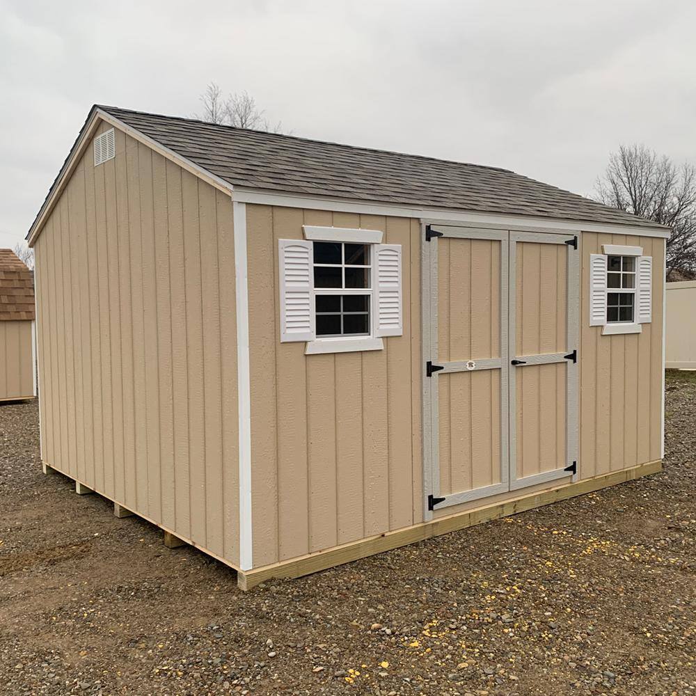 LITTLE COTTAGE CO. Value Workshop 12 ft. x 14 ft. Wood Shed Precut Kit with Floor