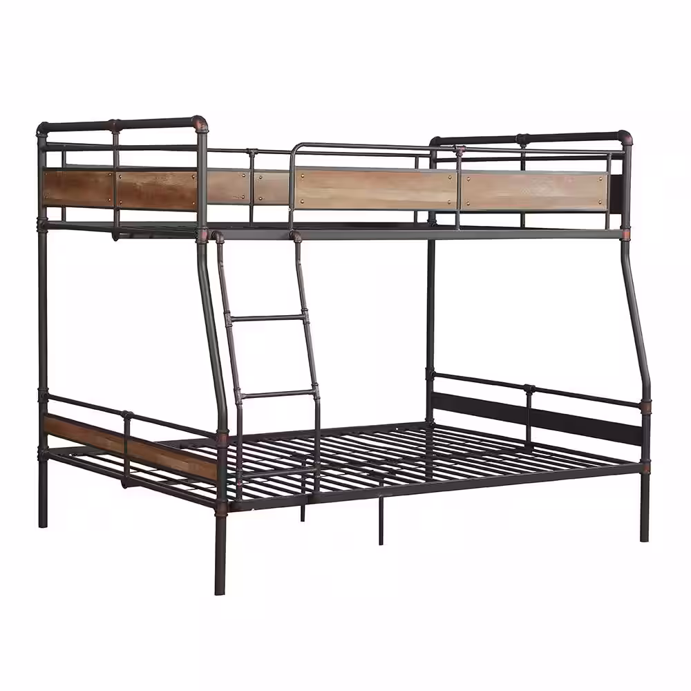 Acme Furniture Brantley II Sandy Black and Dark Bronze Hand Brushed Full XL/Queen Bunk Bed