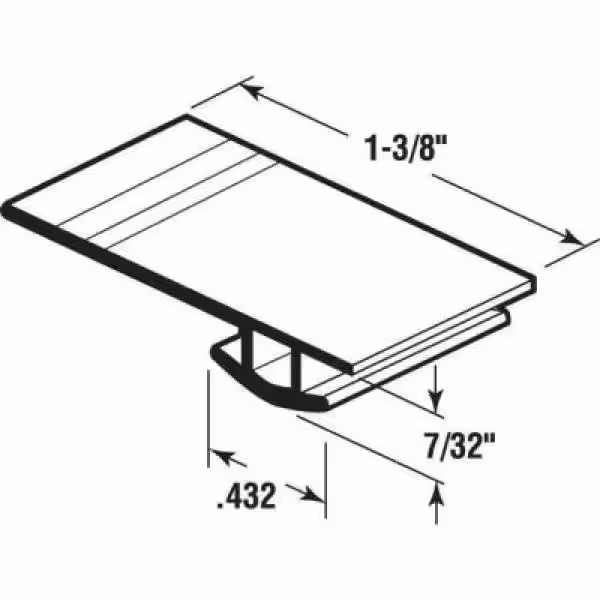 Prime-Line 7/8 in. to 1-3/8 in. x 7 ft. Black Vinyl Bug Seal