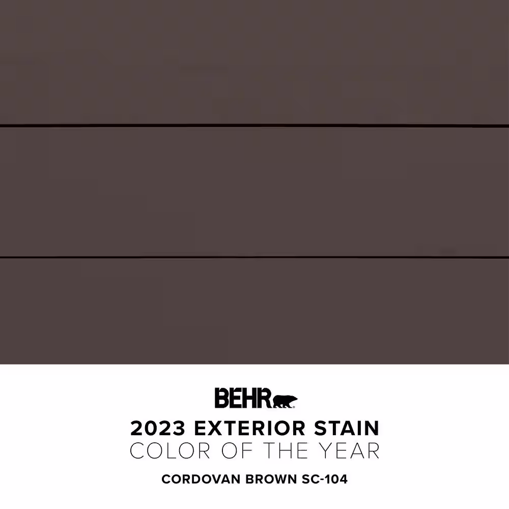 BEHR PREMIUM 5 gal. #SC-104 Cordovan Brown Solid Color Waterproofing Exterior Wood Stain and Sealer