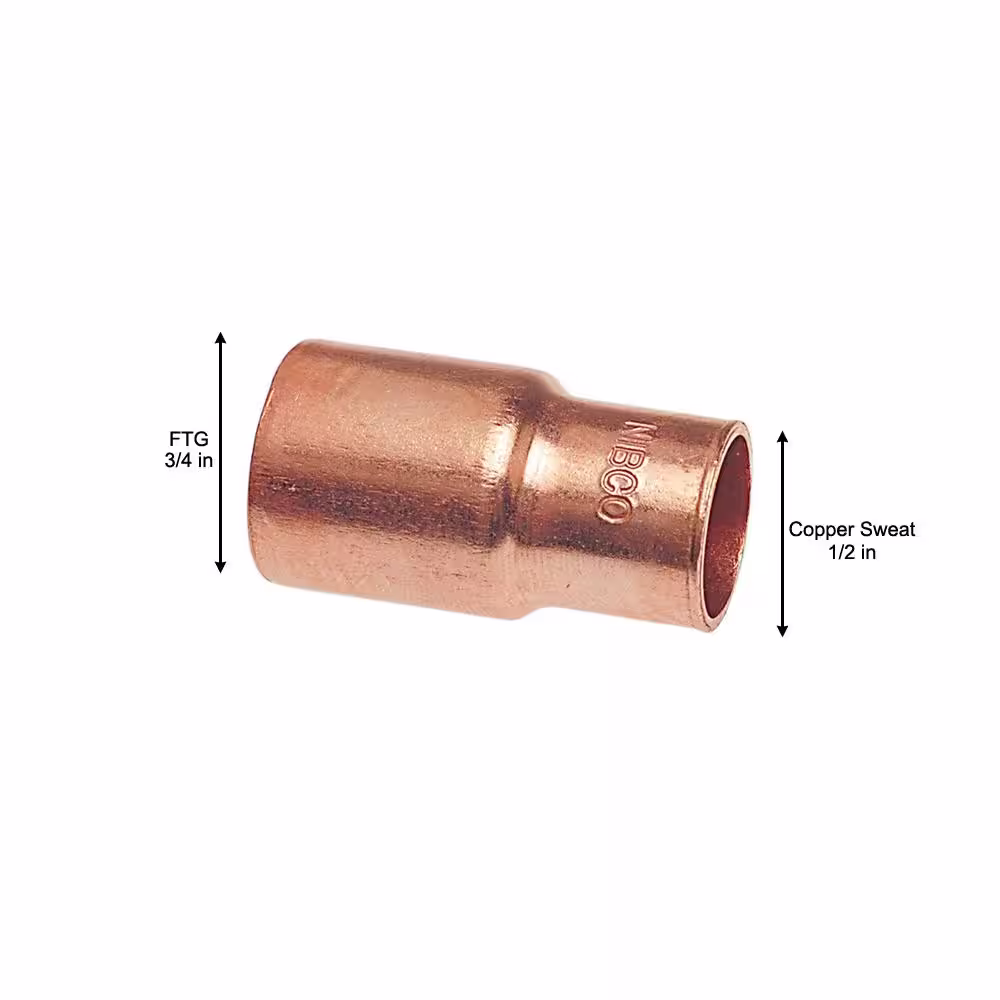 Everbilt 3/4 in. x 1/2 in. Copper Pressure Fitting x Cup Reducer