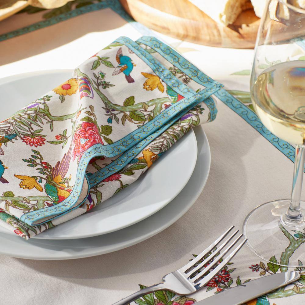 The Company Store Bird Table 20 in. x 20 in. Multi Cotton Napkins (Set of 4)