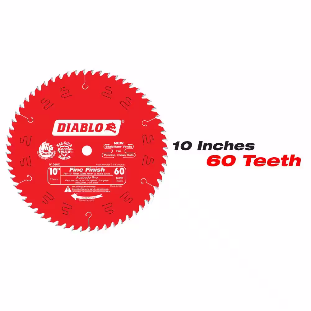 DIABLO 10 in. x 60-Tooth Fine and 10 in. x 80-Tooth Ultra Circular Saw Blades (2-Blades)