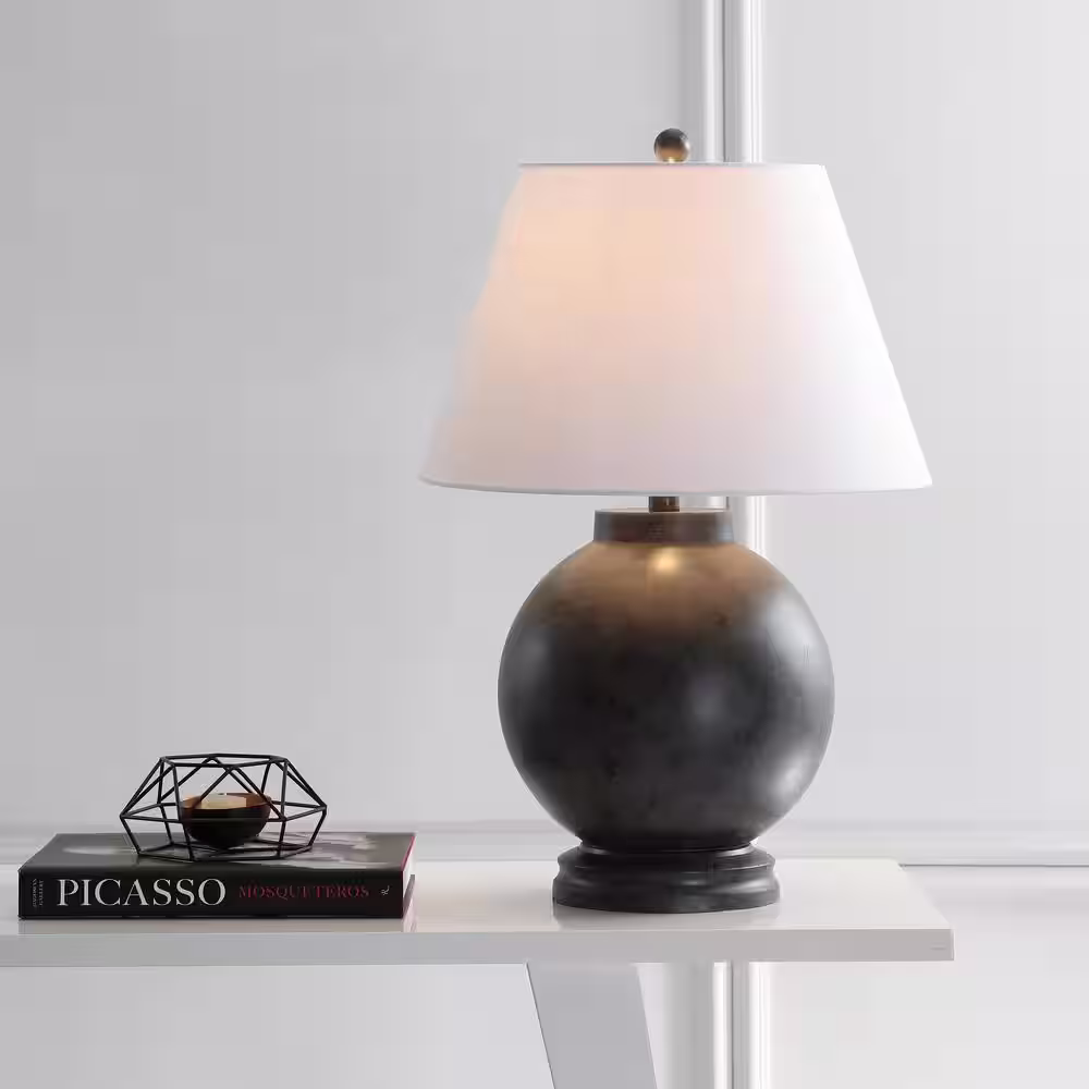 JONATHAN Y Sophie 26 in. Dark Gray Resin LED Table Lamp