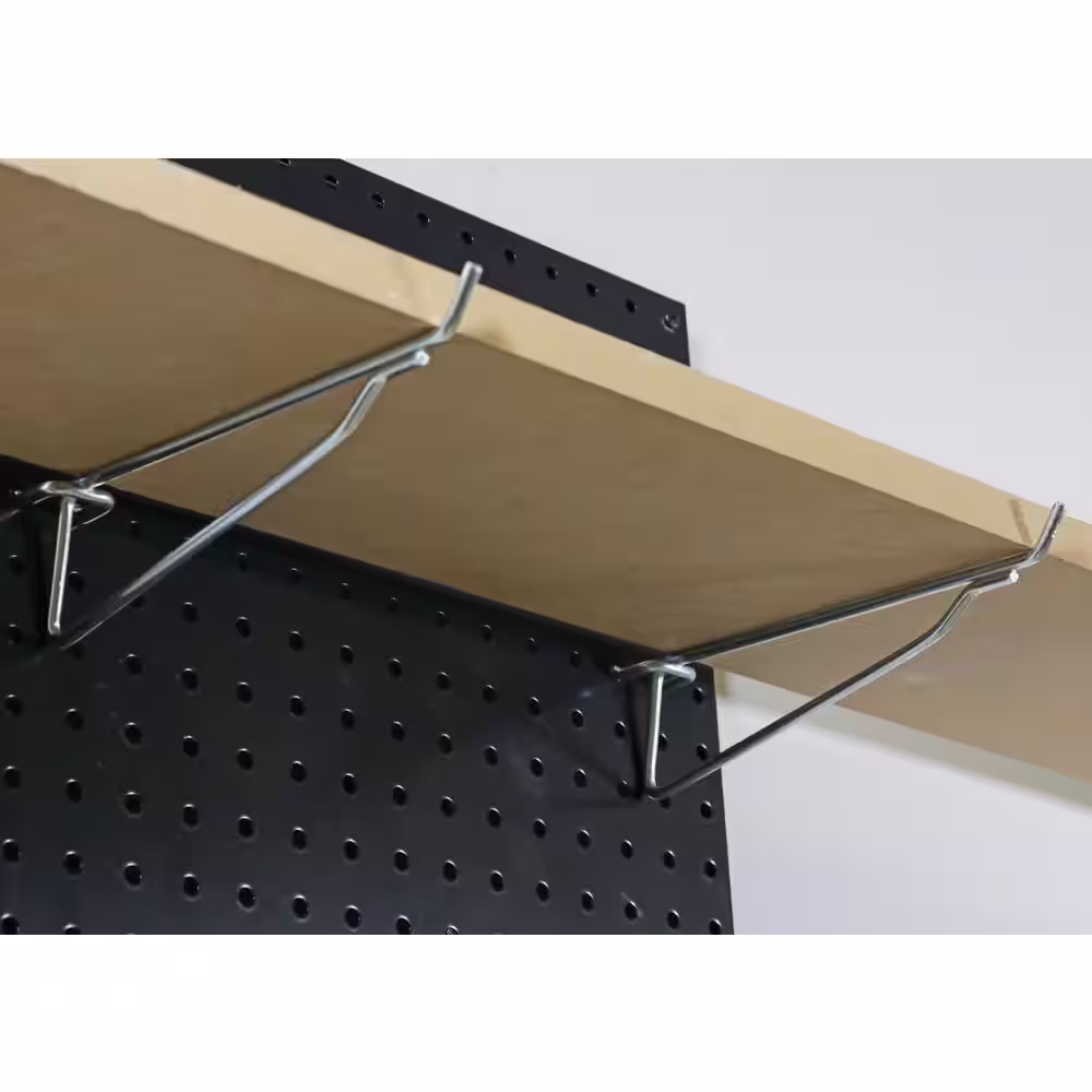 Everbilt 8 in. Pegboard Shelf Bracket in Zinc Plated Steel (Fits 1/4 in. Pegboards)