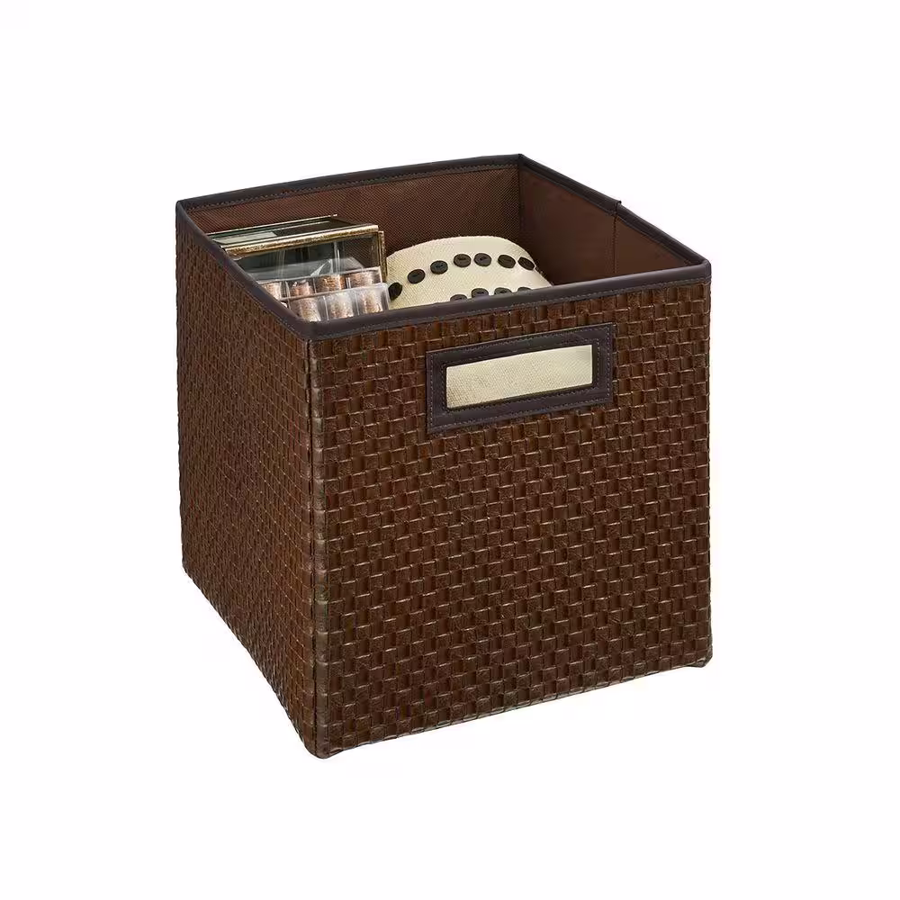 ClosetMaid 11 in. H x 10.5 in. W x 10.5 in. D Brown Fabric Cube Storage Bin