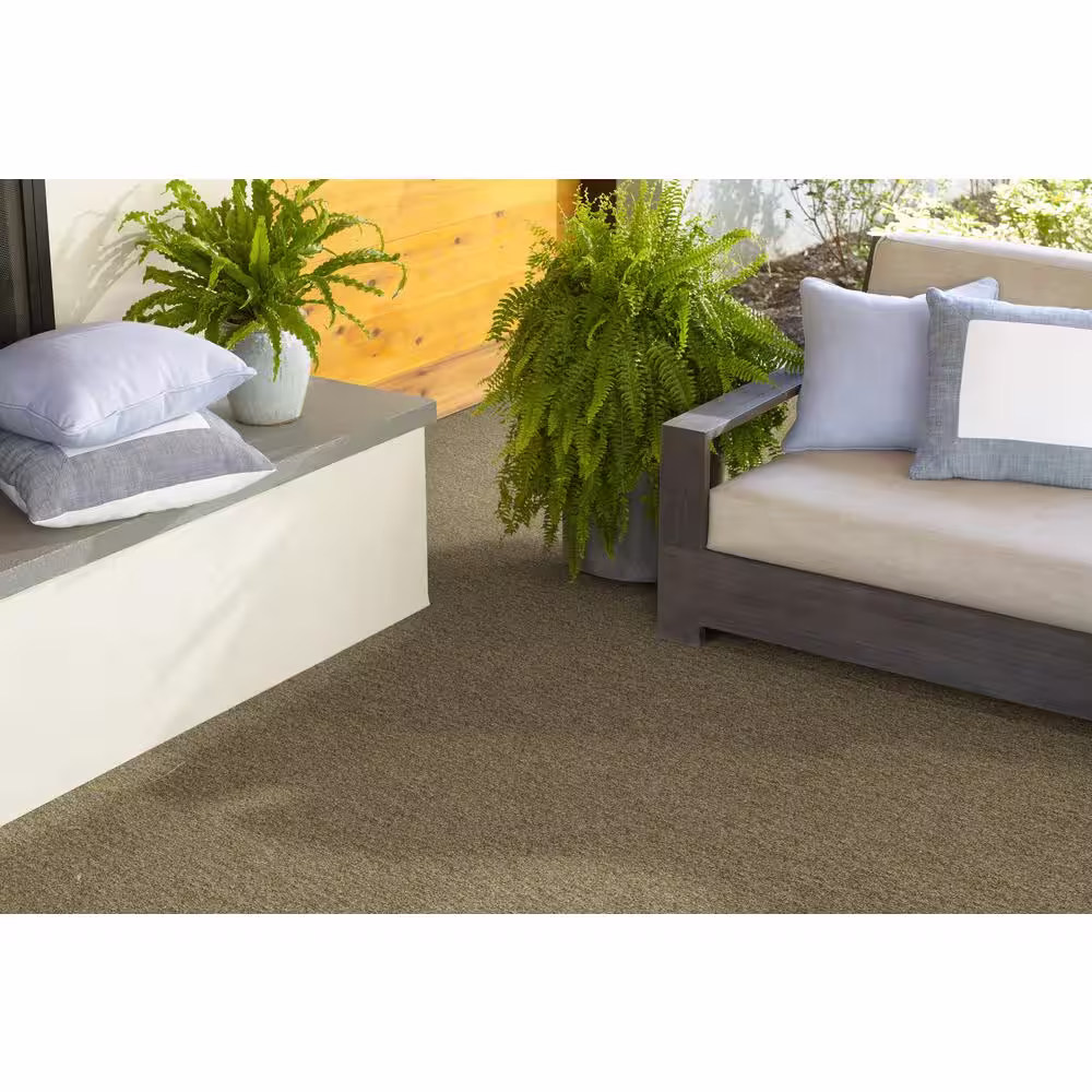 TrafficMaster Toulon 12 ft. Wide x Cut to Length Spanish Moss Indoor/Outdoor Artificial Grass