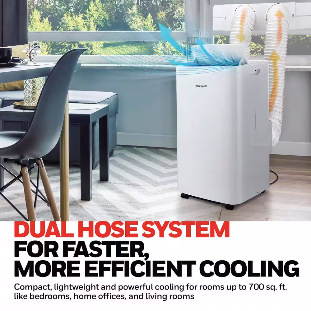 Honeywell 14,500 BTU DOE Trucalm Dual Hose Smart Portable Air Conditioner