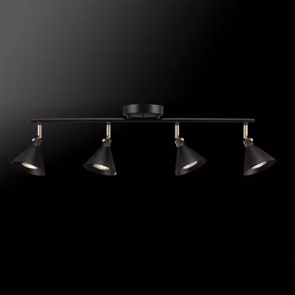 Globe Electric Tristan 2.17 ft. 4-Light Matte Black Linear Track Lighting Kit