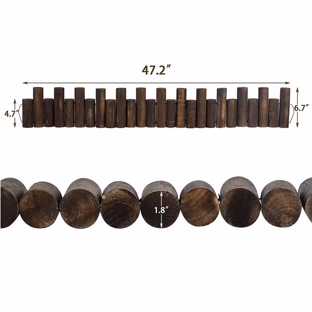 Worth Garden 48 in. L x 6.5 in. H Wooden Cylinder Landscape Border Edging