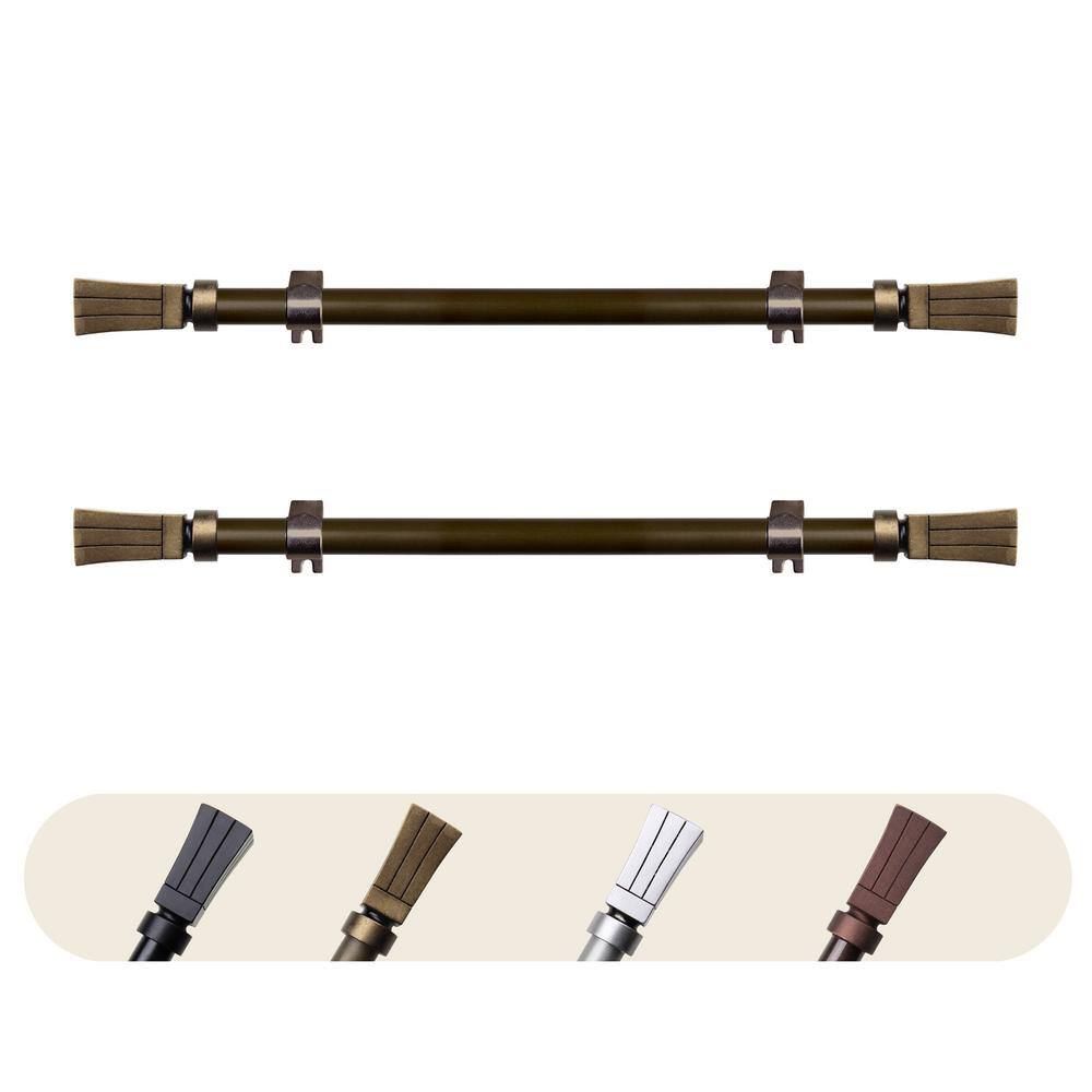 EMOH Zaire 5/8 inch Side Curtain Rod 12-20 inch long (Set of 2) - Antique Gold