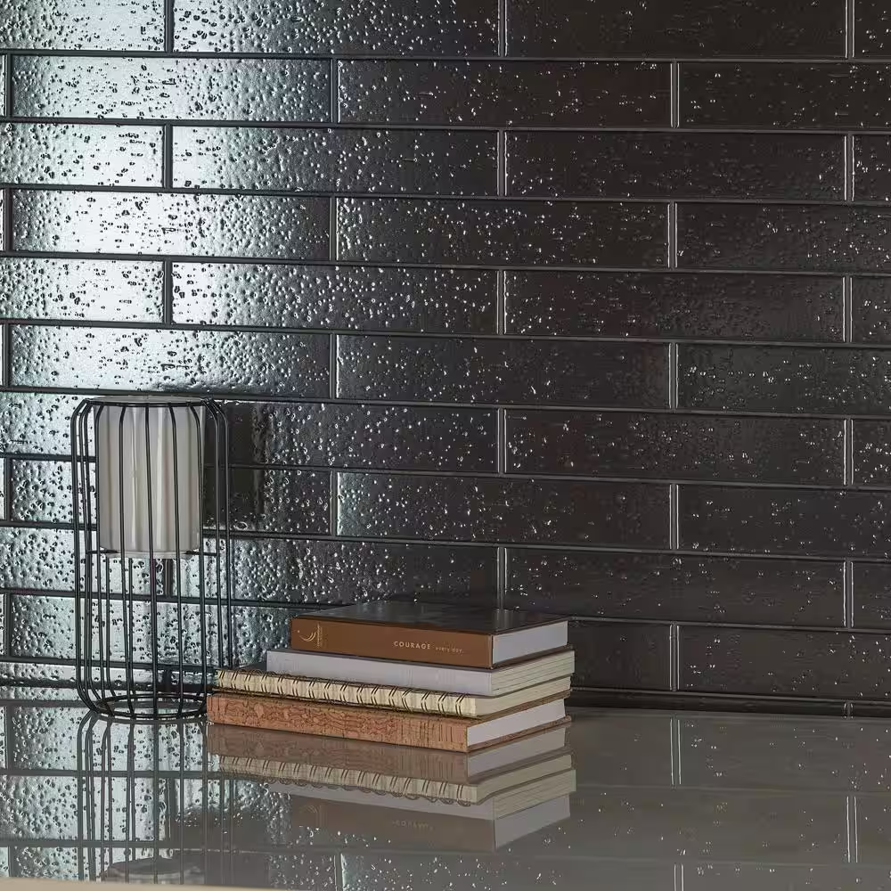 Merola Tile Muretto Argento Glossy 2 in. x 10 in. Porcelain Wall Tile (9.66 sq. ft./Case)