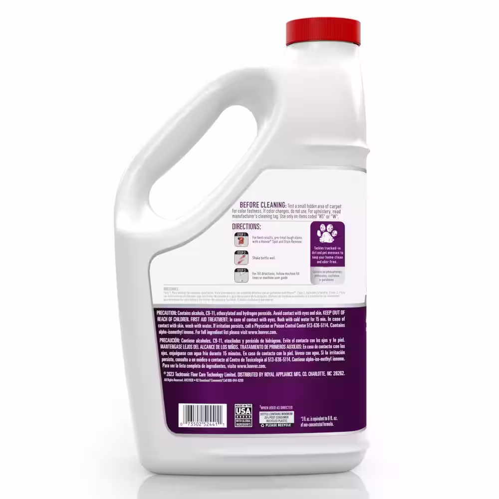 HOOVER 116 oz. Oxy Pet Urine Eliminator Carpet Cleaner Solution, Stain and Odor Remover Carpet Shampoo