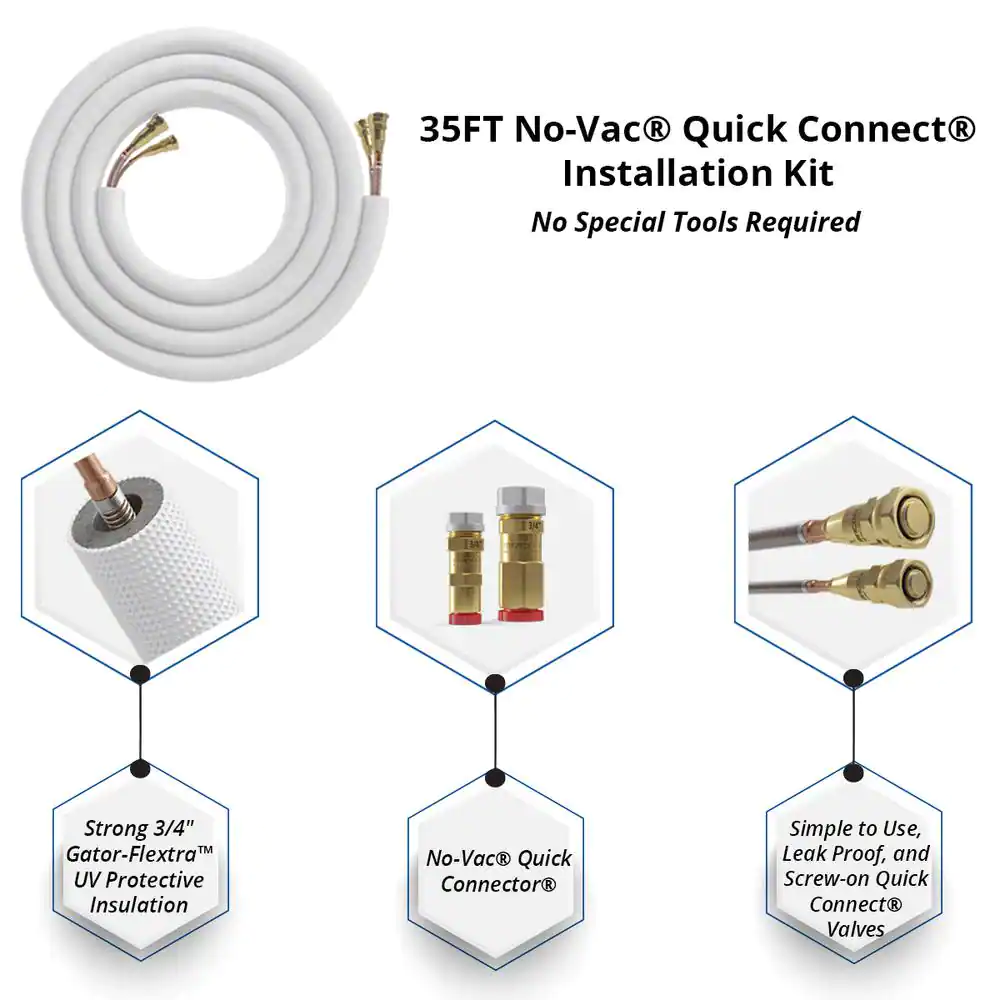 MRCOOL DIY Universal 3-Ton 36000 BTU 18 SEER Split System AC with 50 ft. NoVac Install Kit 208/230-Volt