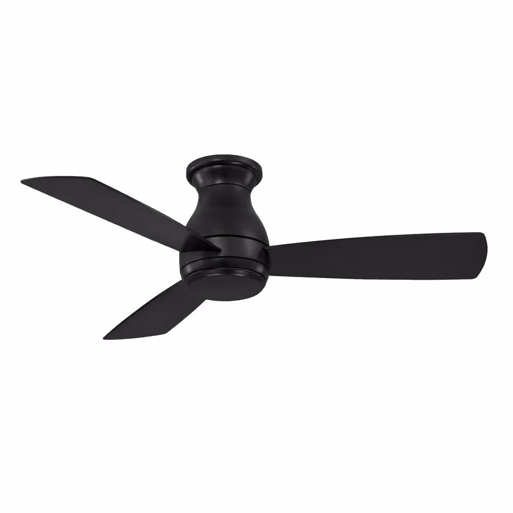 FANIMATION Hugh 44 in. Integrated LED Indoor/Outdoor Black Ceiling Fan with Light Kit and Remote Control