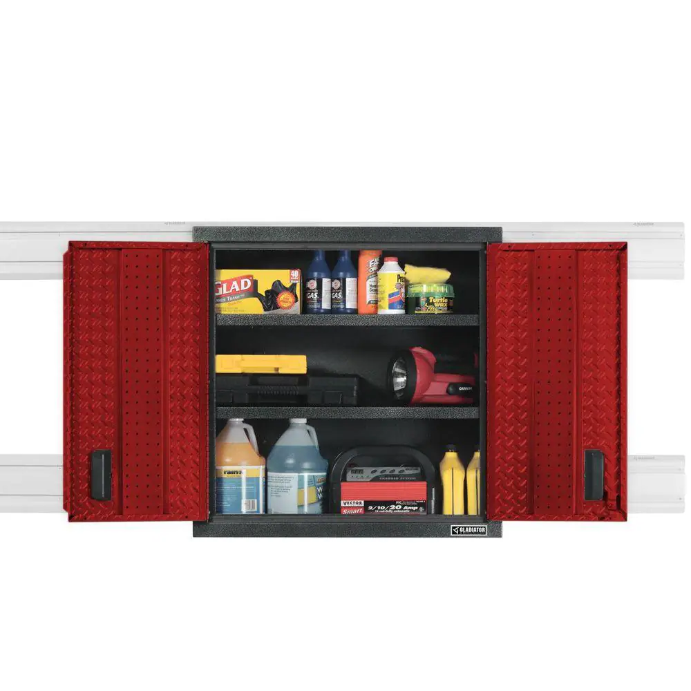 Gladiator Premier Series Steel 2-Shelf Wall Mounted Garage Cabinet in Tropic Sand (30 in W x 30 in H x 12 in D)