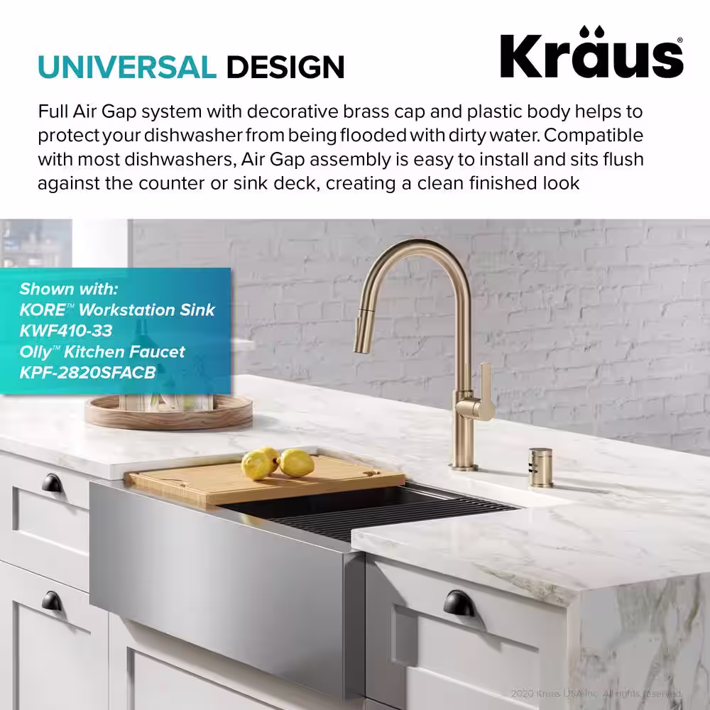KRAUS Dishwasher Air Gap in Brushed Gold