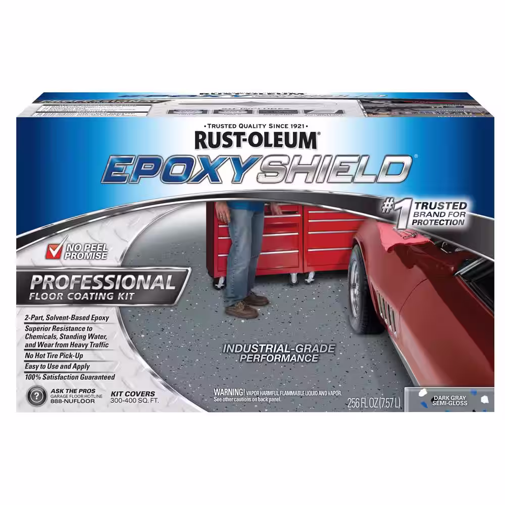 Rust-Oleum EpoxyShield 2 Gal. Dark Gray Semi-Gloss Professional Floor Coating Kit (2-Pack)