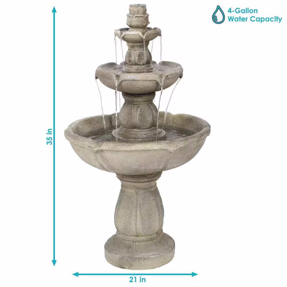 Sunnydaze Decor 35 in. Birds Delight Outdoor Water Fountain
