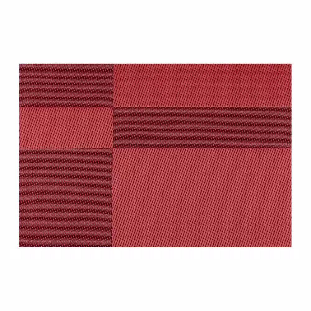 Kraftware EveryTable 18 in. x 12 in. Cherry & Black Twill PVC Placemat (Set of 6)