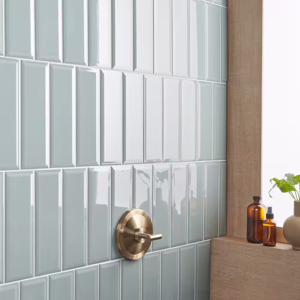 Ivy Hill Tile Danvers Sage Green 3.93 in. x 11.81 in. Polished Beveled Ceramic Subway Wall Tile (12.91 sq. ft./Case)