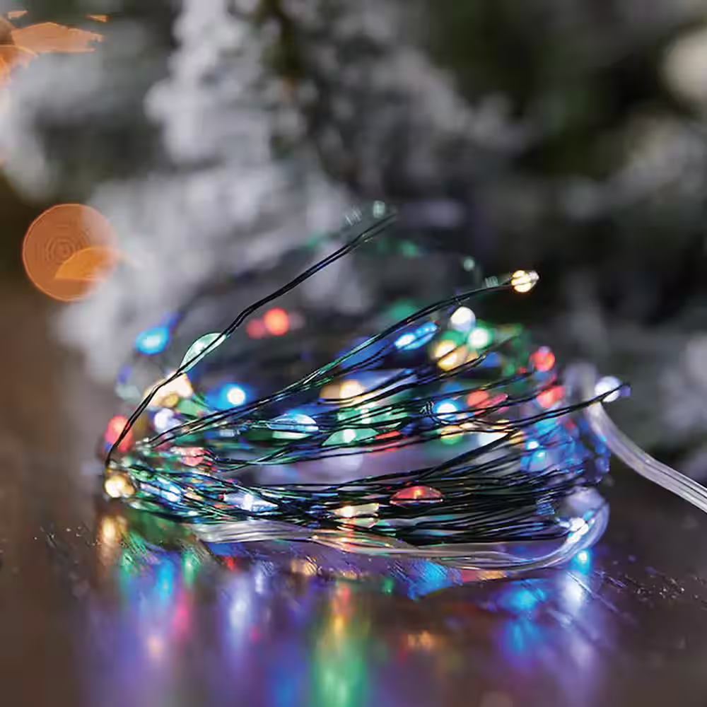 None Outdoor/Indoor 45-5/8 ft. Plug-In Mini Bulb 120-Light Multi-Colored LED Fairy String Light