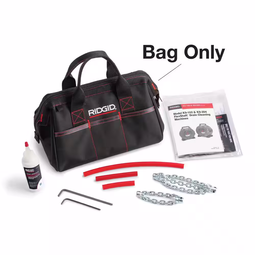 RIDGID FlexShaft Wall-To-Wall Drain Cleaning Machine, Soft Sided Tool Kit Canvas Bag with Nylon Handles (Bag Only)