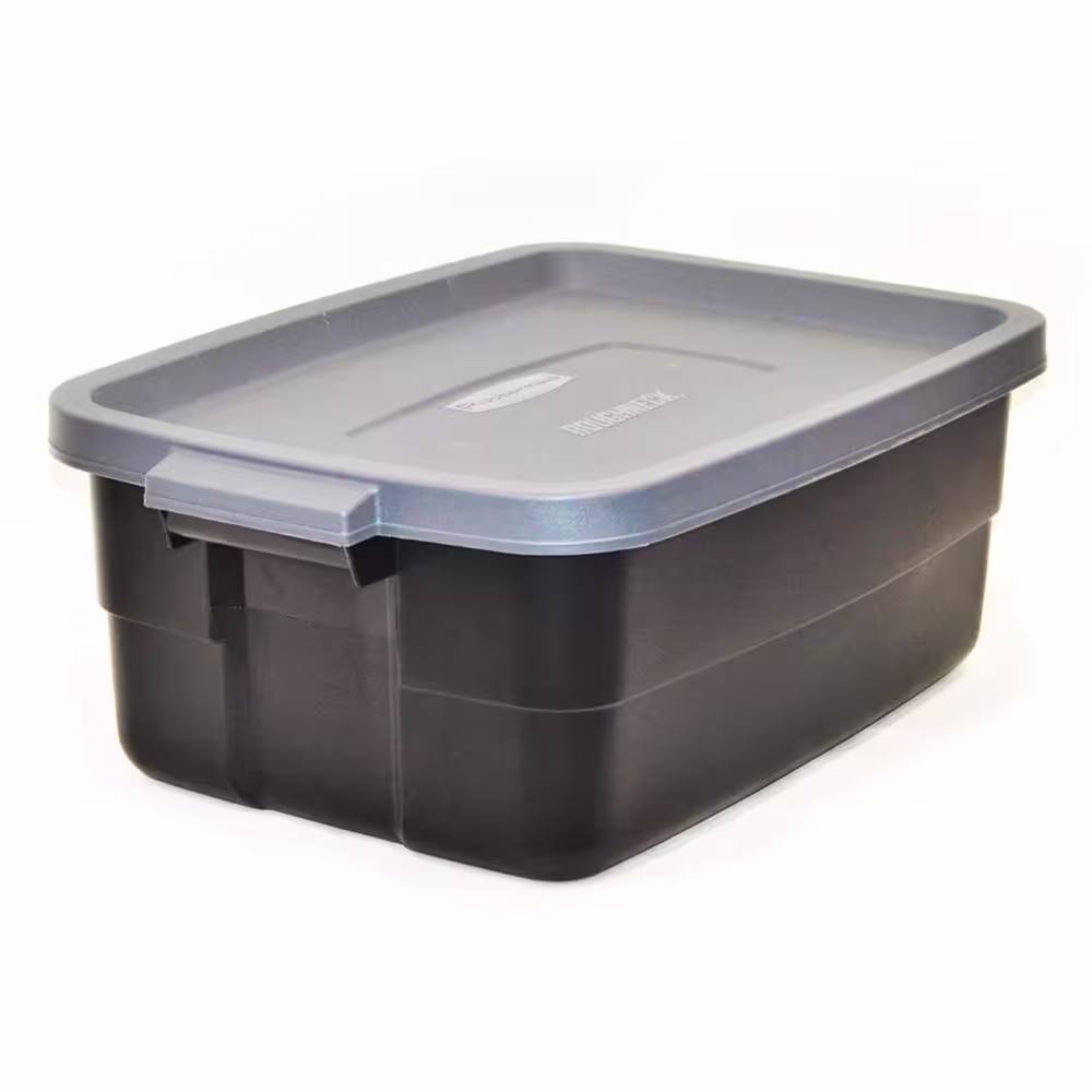 Rubbermaid Roughneck 10-Gal. Storage Tote Container in Black (6-Pack)