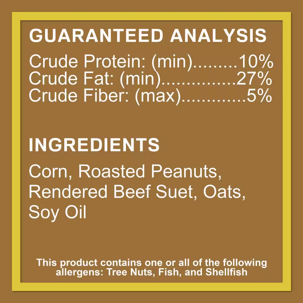 C and S Products Peanut Delight 0.73 lbs. Wild Bird Suet