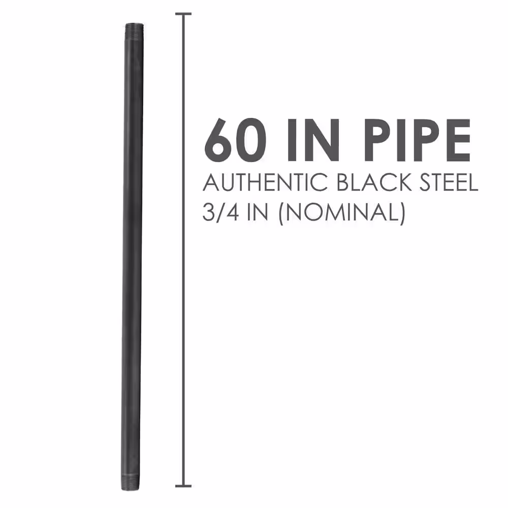 STZ 3/4 in. x 5 ft. Black Steel Sch. 40 Cut Pipe