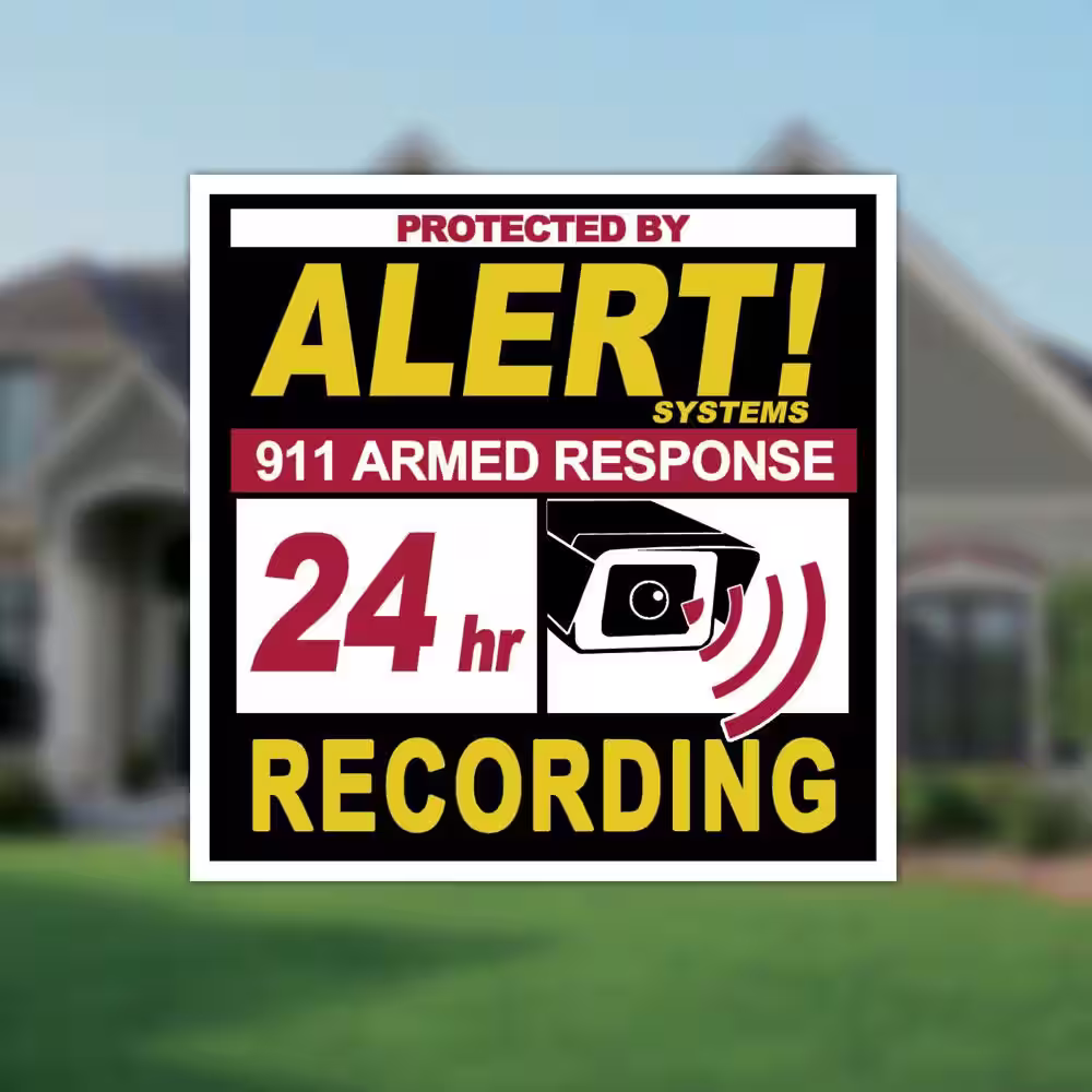 Lynch Sign Large, Square Security Decals, Commercial Grade Silk Screened and Coated for extra outdoor durability (3-Pack)