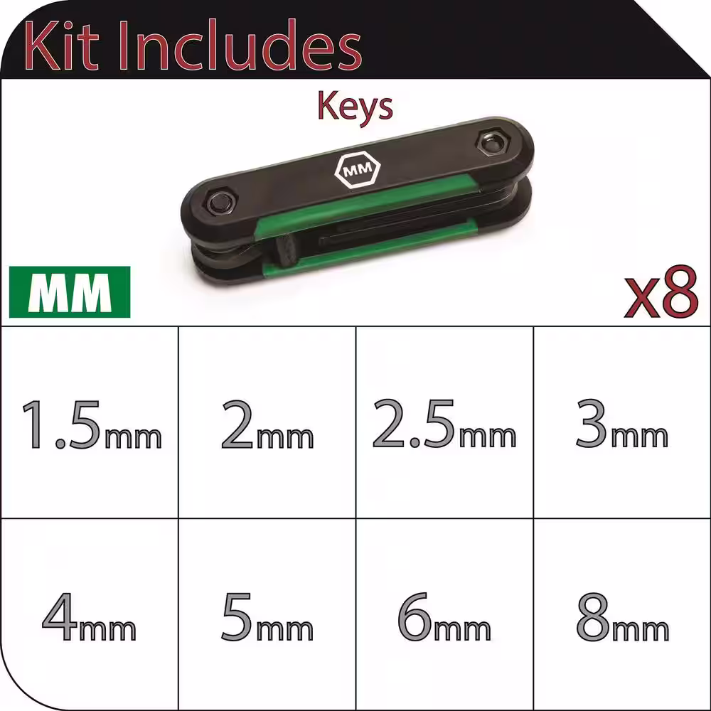 Husky Folding Hex Set, Metric (8-Piece)