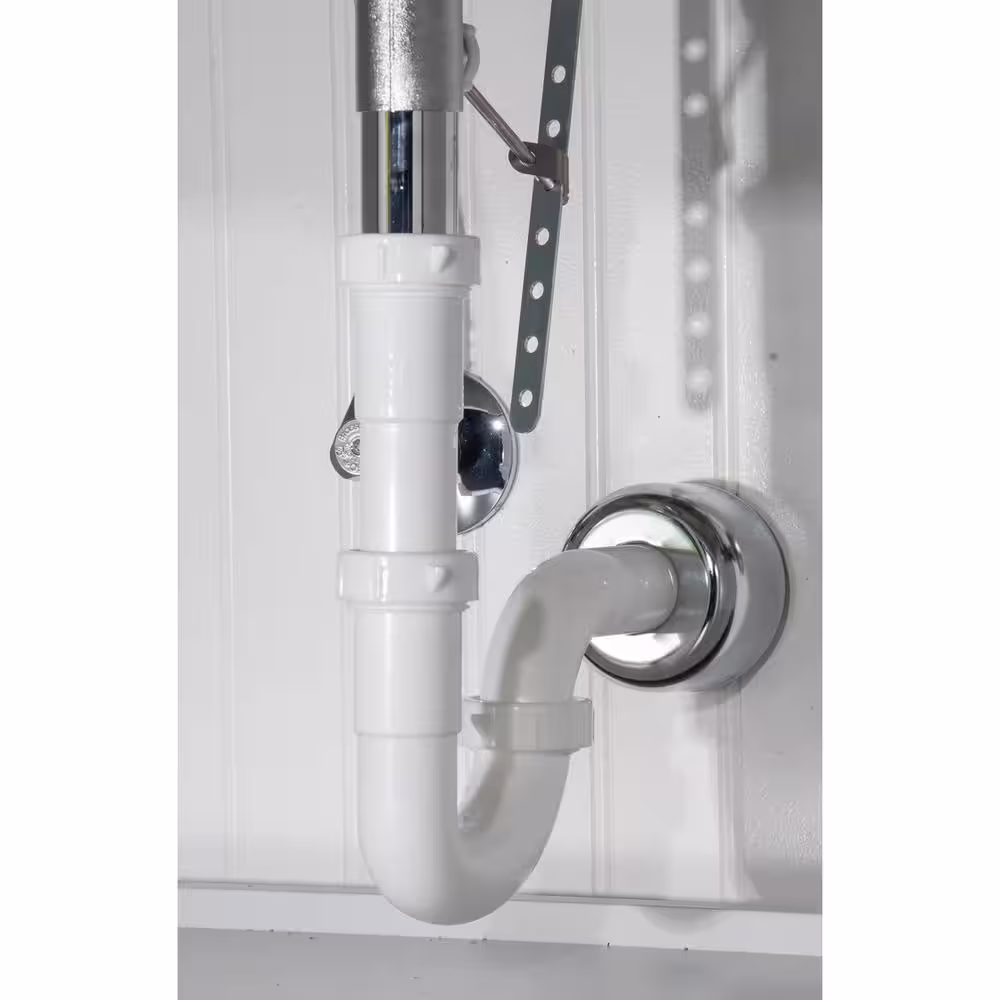 Oatey 1-1/4 in. White Plastic Sink Drain J-Bend P- Trap