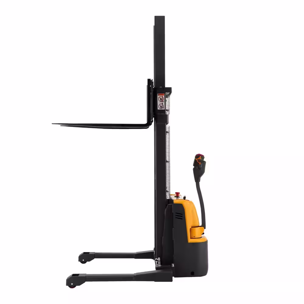 None 3300 lbs. Fully Powered Walkie Stacker 24/125AH GEL Battery Electric Straddle Stacker 118 in. Lift Height