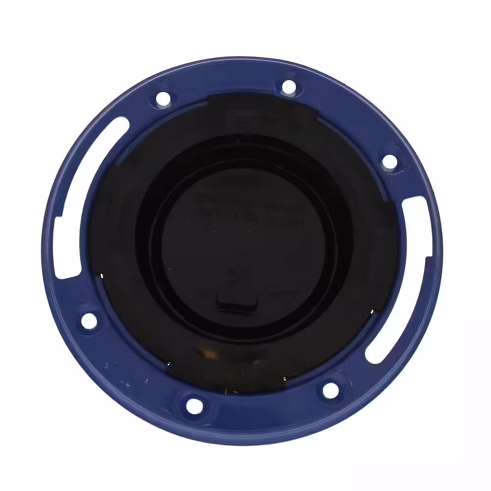 JONES STEPHENS 7 in. O.D. Plumbfit ABS Closet (Toilet) Flange w/Metal Ring & Knockout, Fits Over 3 in. or Inside 4 in. Sch 40 DWV Pipe