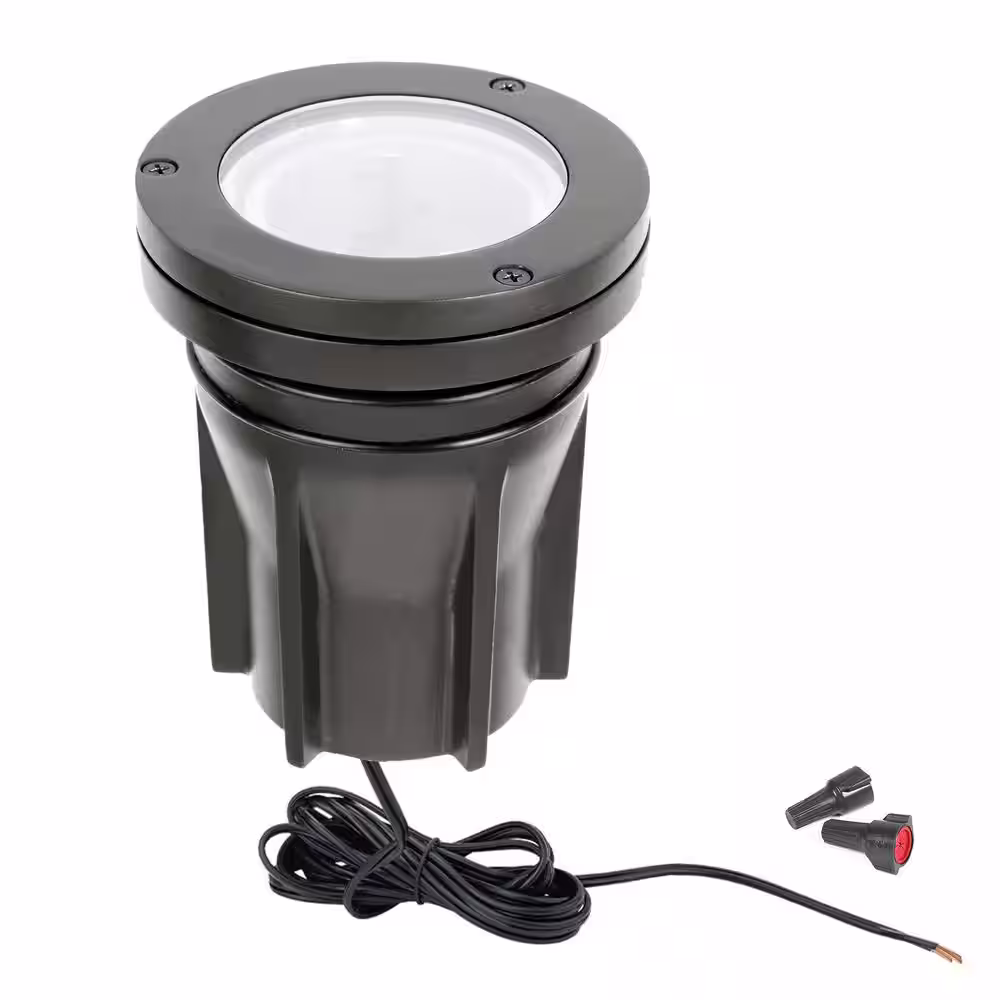None Low-Voltage Bronze LED Inground Light with 2700K Color Temperature