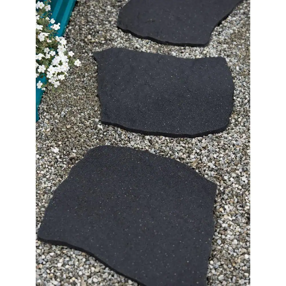 Flexon Slate Rubber Stepping Stones - Set of 3