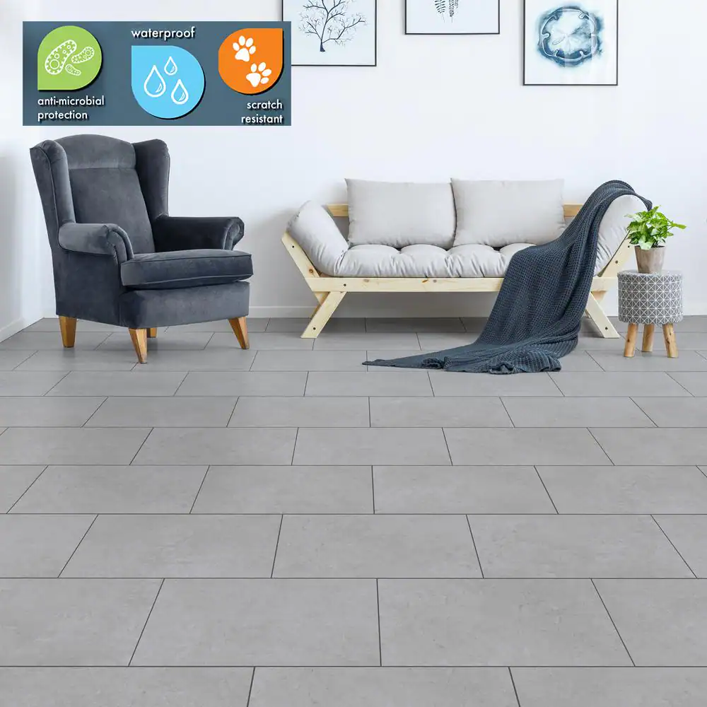 Lifeproof Calhoun 6 MIL x 12 in. W x 24 in. L Click Lock Waterproof Vinyl Tile Flooring (23.8 sqft/case)