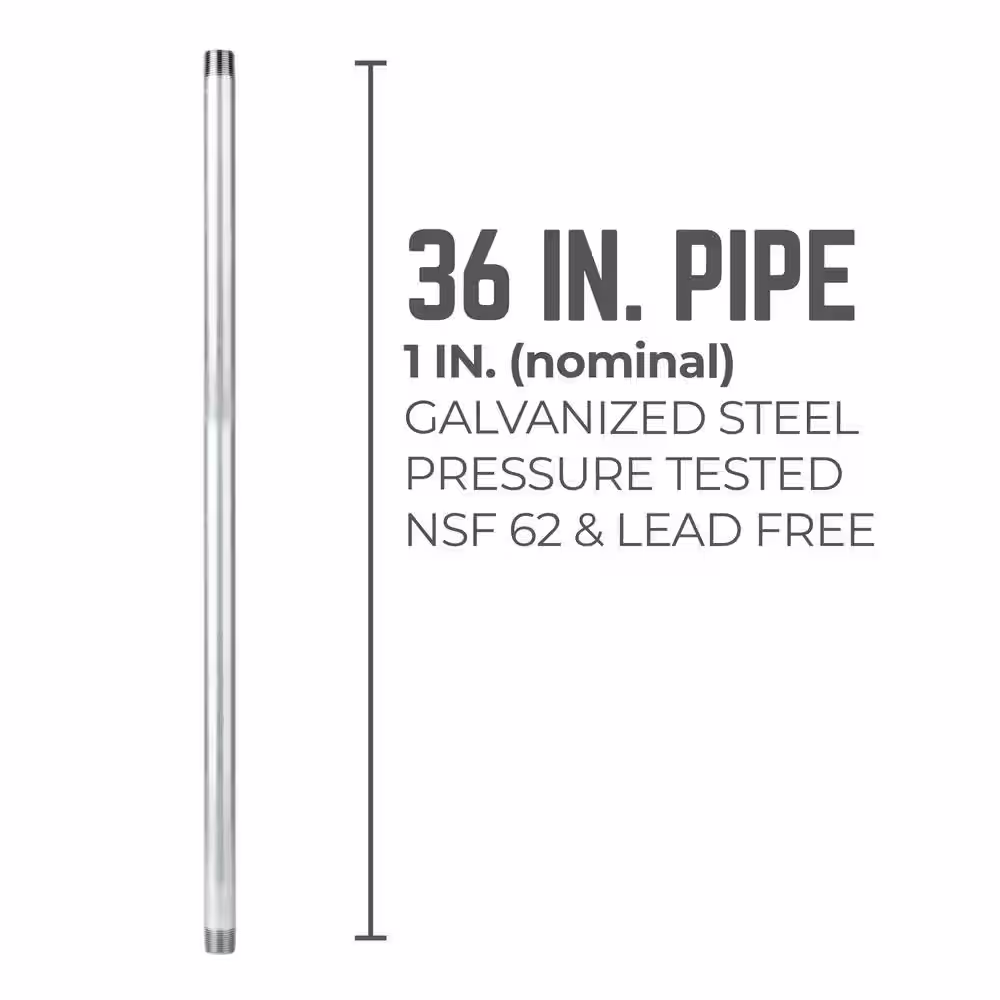 PIPE DECOR 1 in. x 3 ft. Galvanized Steel Pipe (4-Pack)