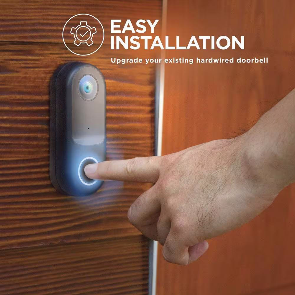 Home Zone Security Wired Smart Video Doorbell Camera