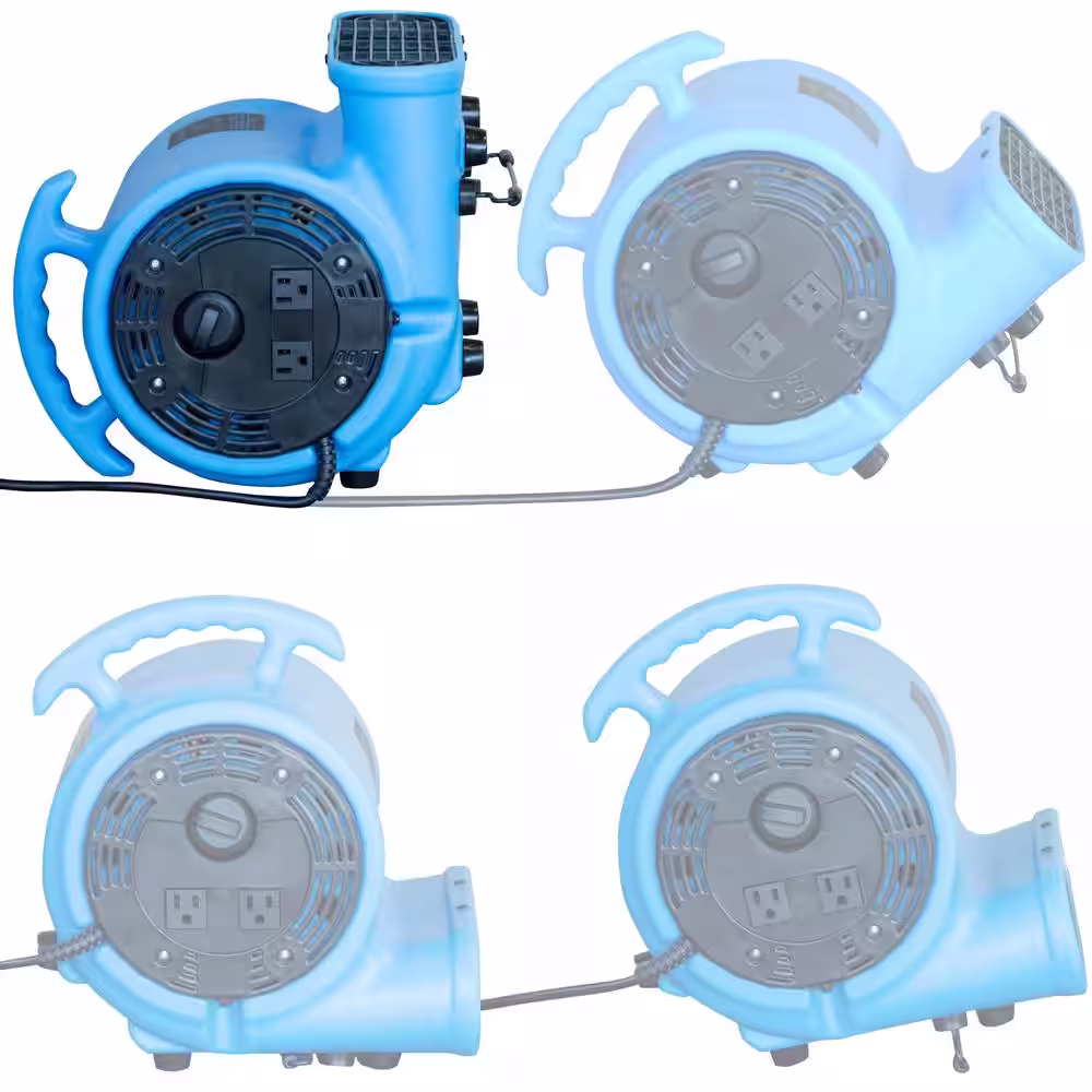 PRO-SERIES 900 CFM Air Mover Blower Utility Floor Fan with Daisy Chain Capability