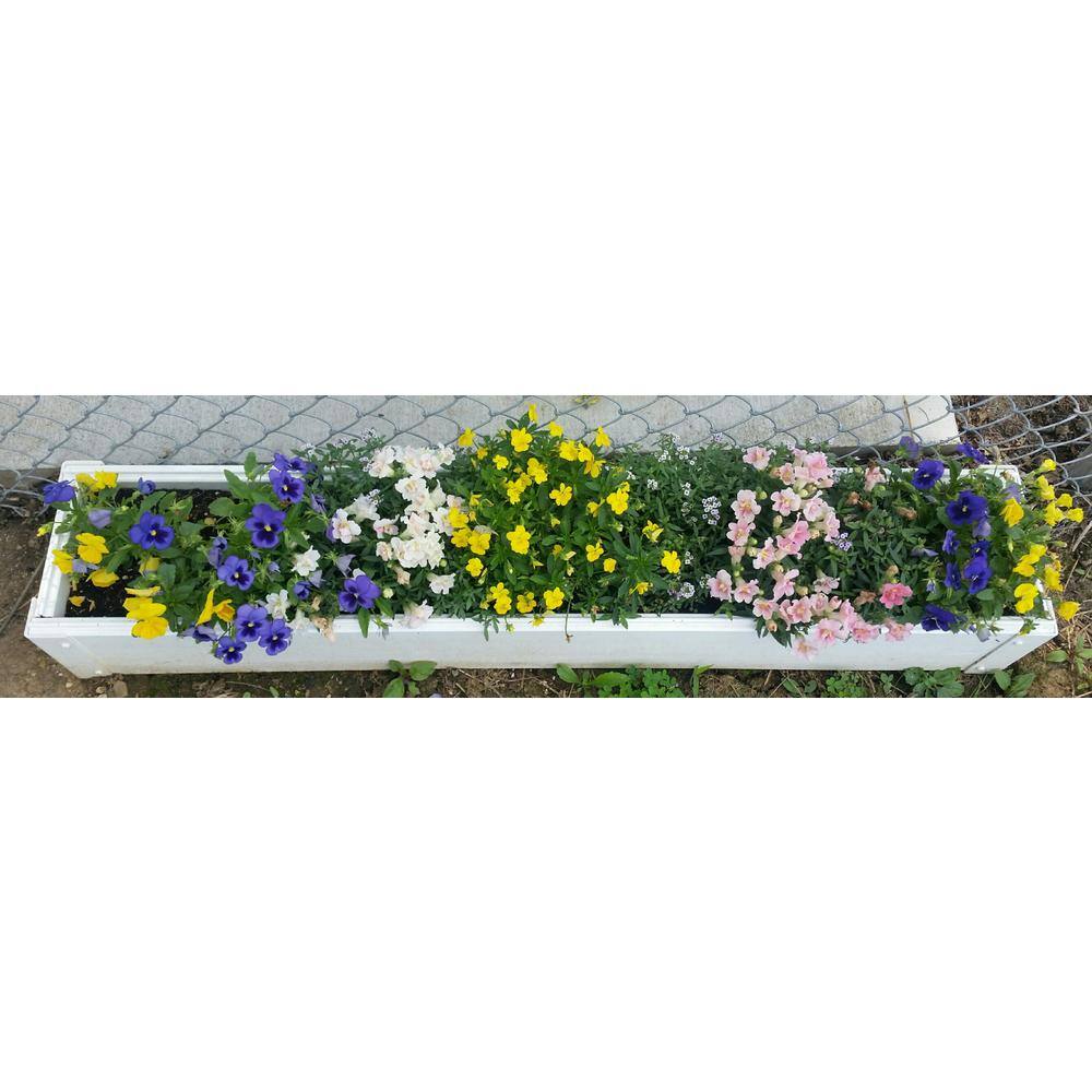 Handy Bed 8.5 in. x 48 in. x 6 in White Vinyl Raised Garden Bed