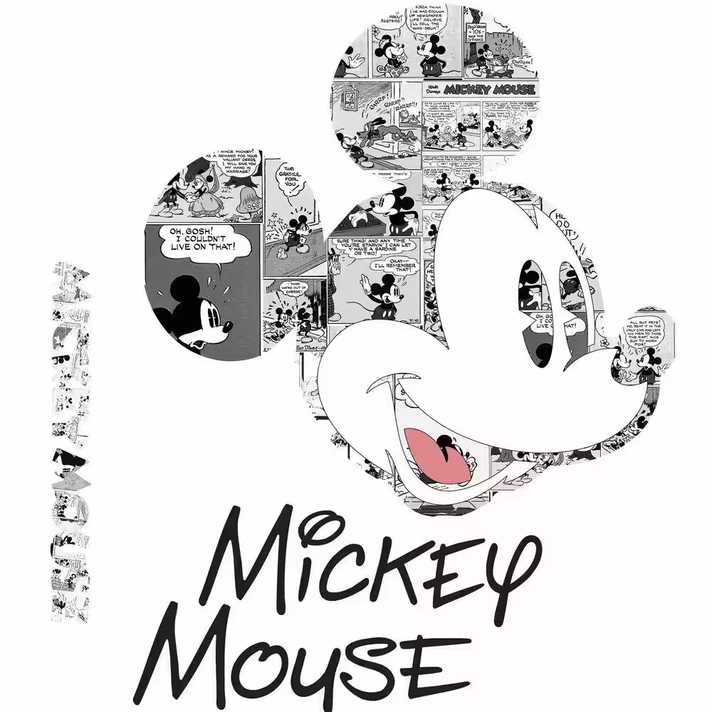 RoomMates 2.5 in. W x 21 in. H Mickey Mouse Comic 4-Piece Peel and Stick Wall Graphic