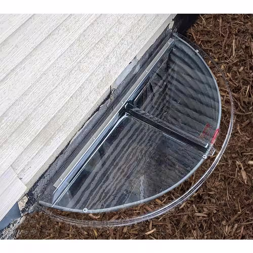 SHAPE PRODUCTS 40 in. W x 17 in. D x 2-1/2 in. H Premium Round Flat Window Well Cover