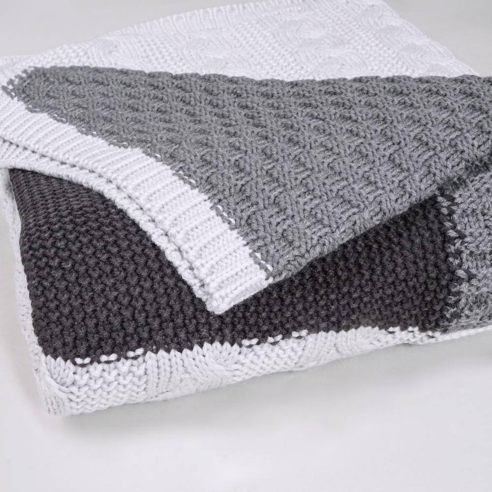 Allied Home Multi-Weave Patchwork Sweater Knit Throw