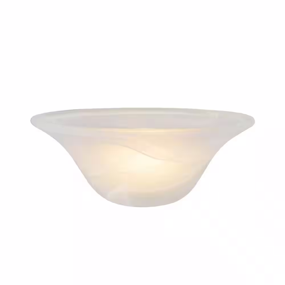 None 4-3/4 in. H x 12-1/4 in. Dia/Alabaster Glass Shade For Torchiere Lamp, Swag Lamp and PendantandIsland Fixture.