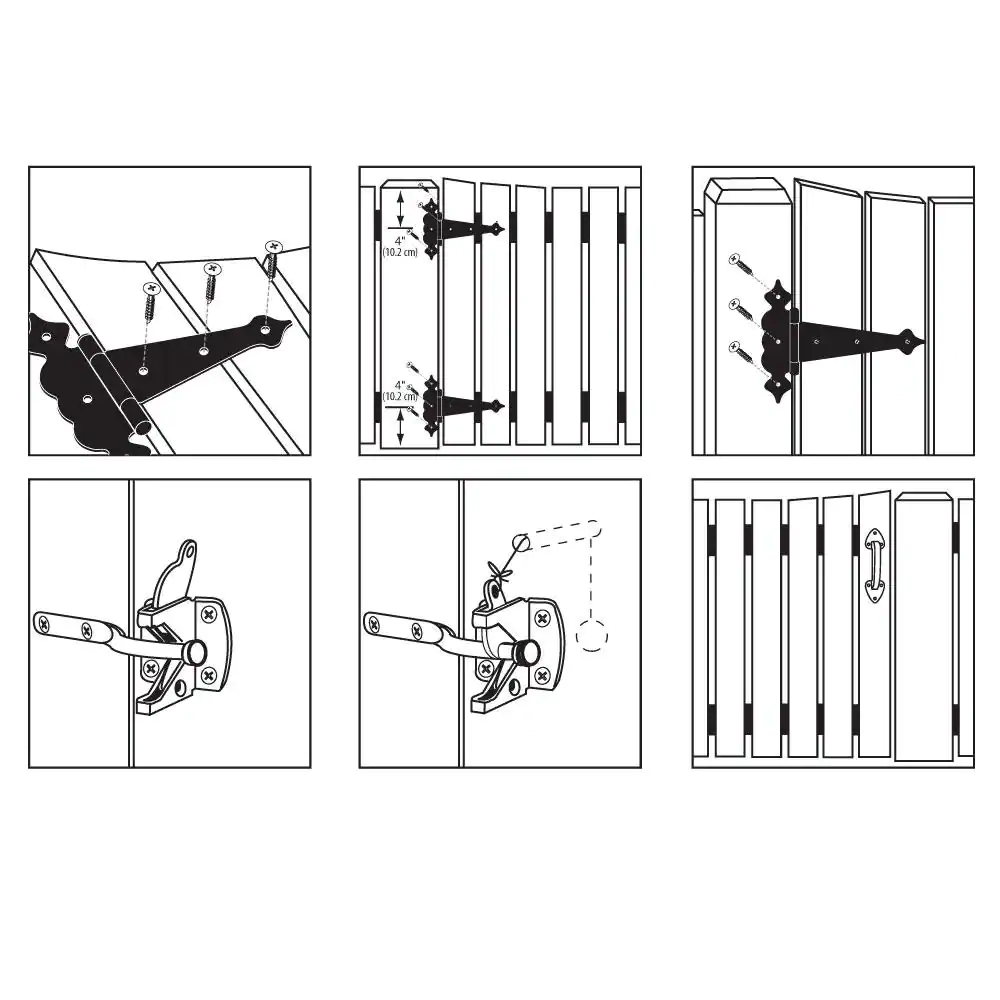 Everbilt Black Decorative Gate Tee Hinge and Latch Set