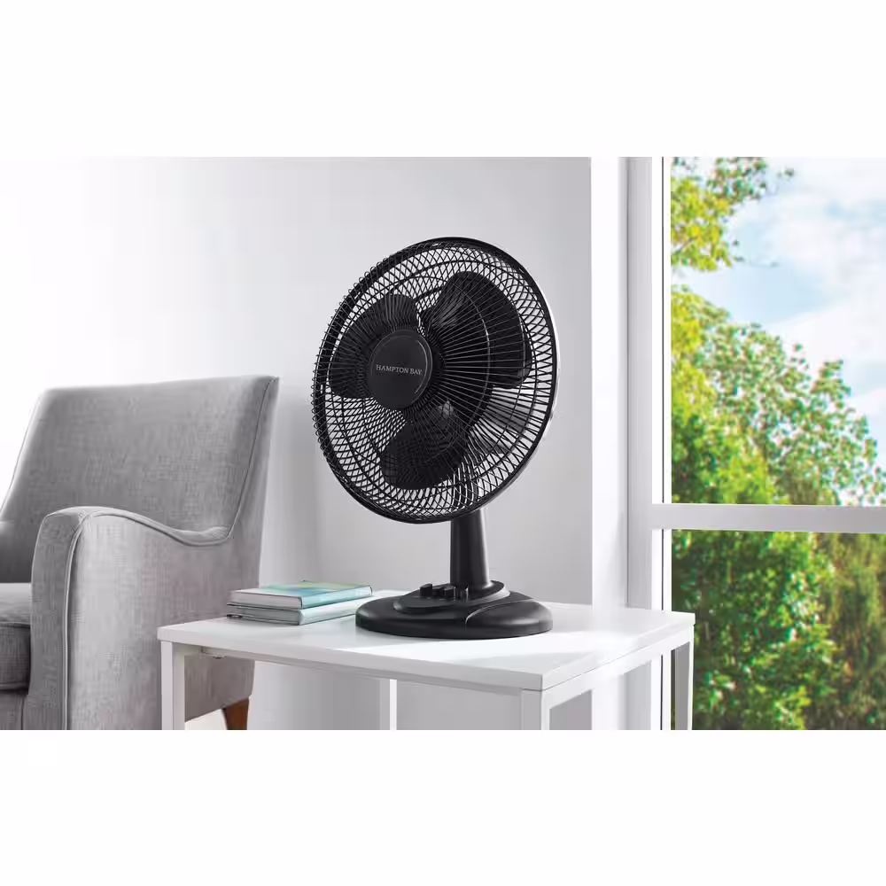 Hampton Bay 12 in. 3 Speed Oscillating Desk Fan