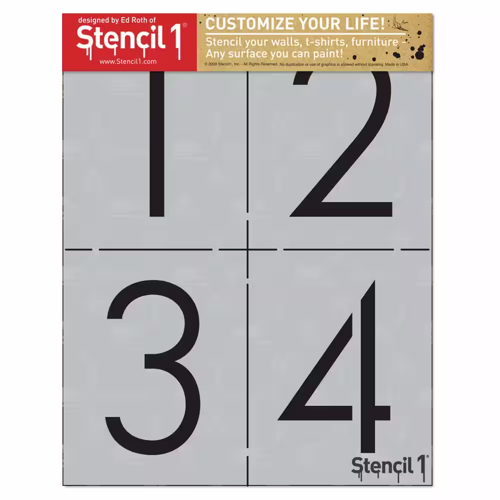 Stencil1 Modern Numbers Stencil Set