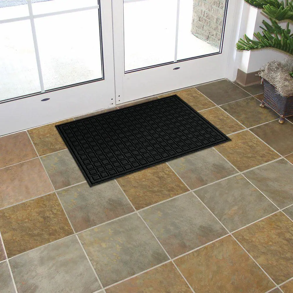 TrafficMaster Black 24 in. x 36 in. Fiber and Rubber Commercial Door Mat